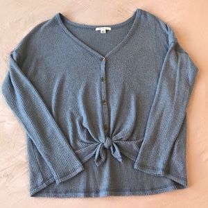 AE knit button down top